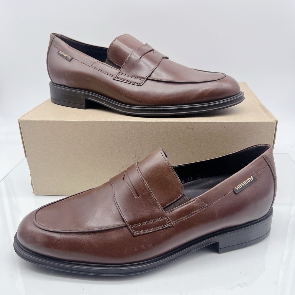 Mephisto Kurtis Penny Loafer Men's Dress Shoes Loafers Brown Leather US 9.5